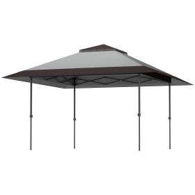 Outsunny 13' x 13' Pop Up Canopy Tent, UV50+ Tents for Parties, Height Adjustable, with Wheeled Carry Bag and 4 Sand Bags, Gray Outsunny 13' x 13' Pop Up Canopy Tent, UV50+ Tents for Parties, Height Adjustable, with Wheeled Carry Bag and 4 Sand Bags, Gray